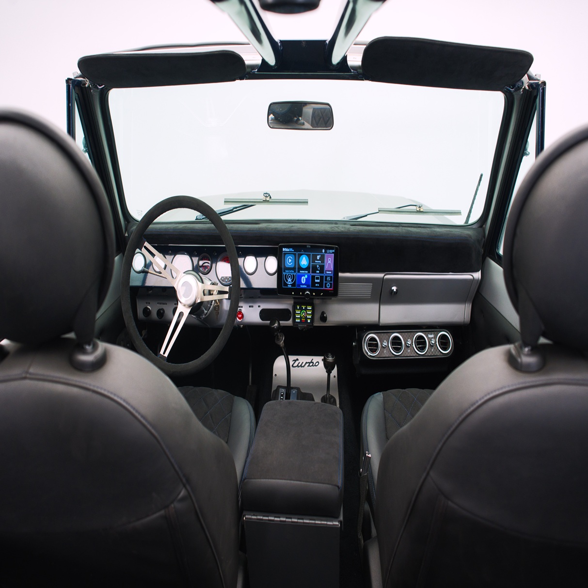 interior dashboard of an international scouts modified by scout club ca