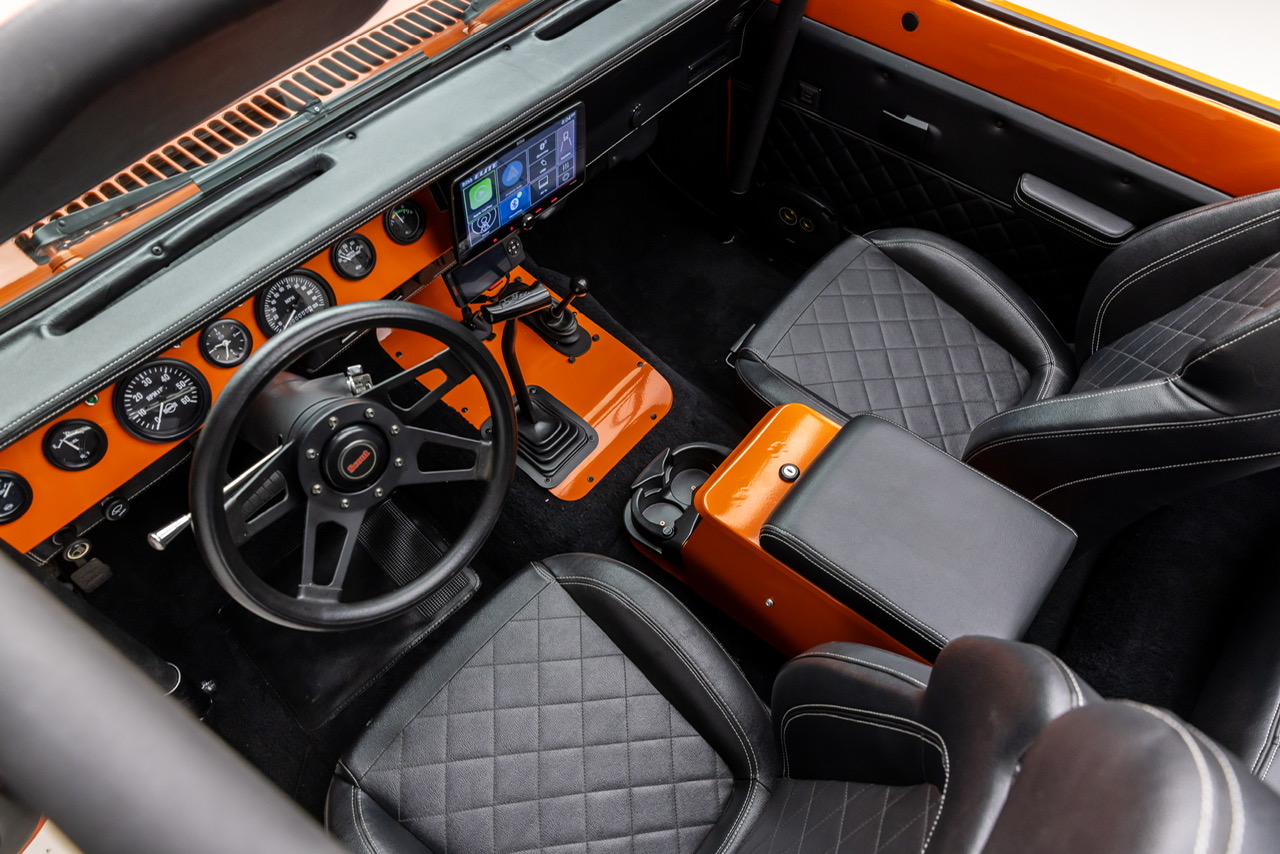 overhead interior view of restomod 1973 international scout ii scout club ca